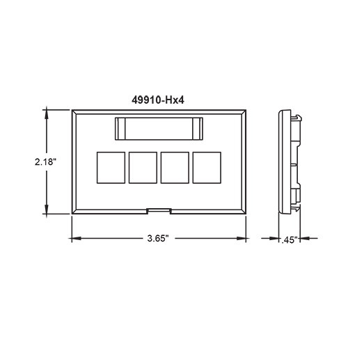 Leviton | 49910-HE4 | Black | Quickport | 4-Port | Cubicle | Data