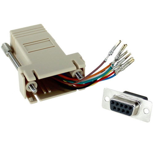 Female DB9 to RJ45 8P8C Modular Jack Adapter