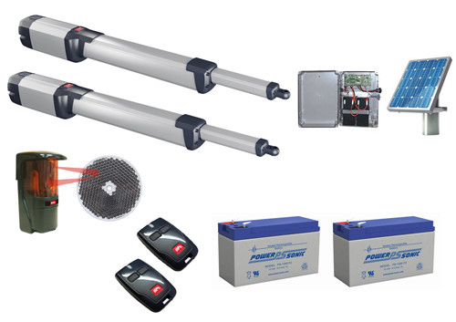 BFT Kustos Ultra BT UL A40 KERCR93524502F Dual Swing Gate Opener kit with Solar Kit, Photo Eye, 2 Mitto Remotes and 2 Batteries BFT Kustos Ultra BT UL A40 KERCR93524502F Dual Swing Gate Opener kit with Solar Kit, Photo Eye, 2 Mitto Remotes and 2 Batteries