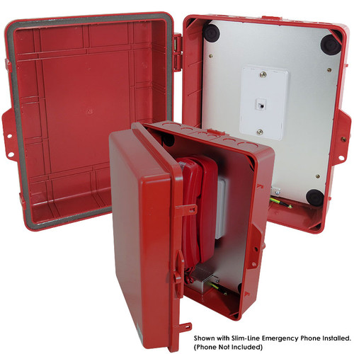 Weatherproof Emergency Trimline Phone Call Box 14x11x5 Polycarbonate ABS NEMA 3X Weatherproof Emergency Trimline Phone Call Box 14x11x5 Polycarbonate ABS NEMA 3X