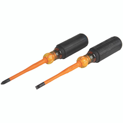 Klein Tools 33732INS Slim Tip Insulated Screwdriver Set Phillips and Cabinet Tips 2 Piece Klein Tools 33732INS Slim Tip Insulated Screwdriver Set Phillips and Cabinet Tips 2 Piece