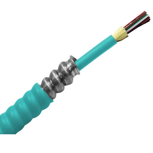 Armored Fiber Optic Cable 24 Fiber Multimode 50/125 10 Gig OM3 Plenum Armored Fiber Optic Cable 24 Fiber Multimode 50/125 10 Gig OM3 Plenum