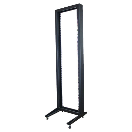 2 Post Open Frame Rack Cage Nut Design 7ft 45U Steel 1000lb Capacity with Castors 2 Post Open Frame Rack Cage Nut Design 7ft 45U Steel 1000lb Capacity with Castors