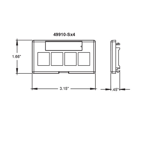 Leviton | 49910-sE4 | Black | Quickport | 4-Port | Cubicle | Data