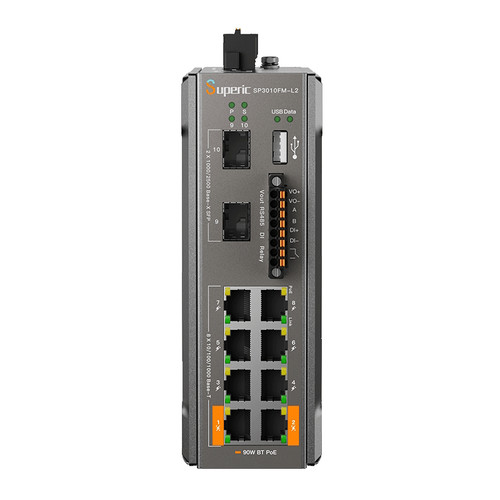 Superic 8 Port GPOE +2SFP L2 Managed Industrial PoE Switch 120W Superic 8 Port GPOE +2SFP L2 Managed Industrial PoE Switch 120W