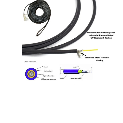 FIBER3000 530-660 120M 6F OS2 SM LC-LC Indoor Outdoor Plenum with Pulling Eye