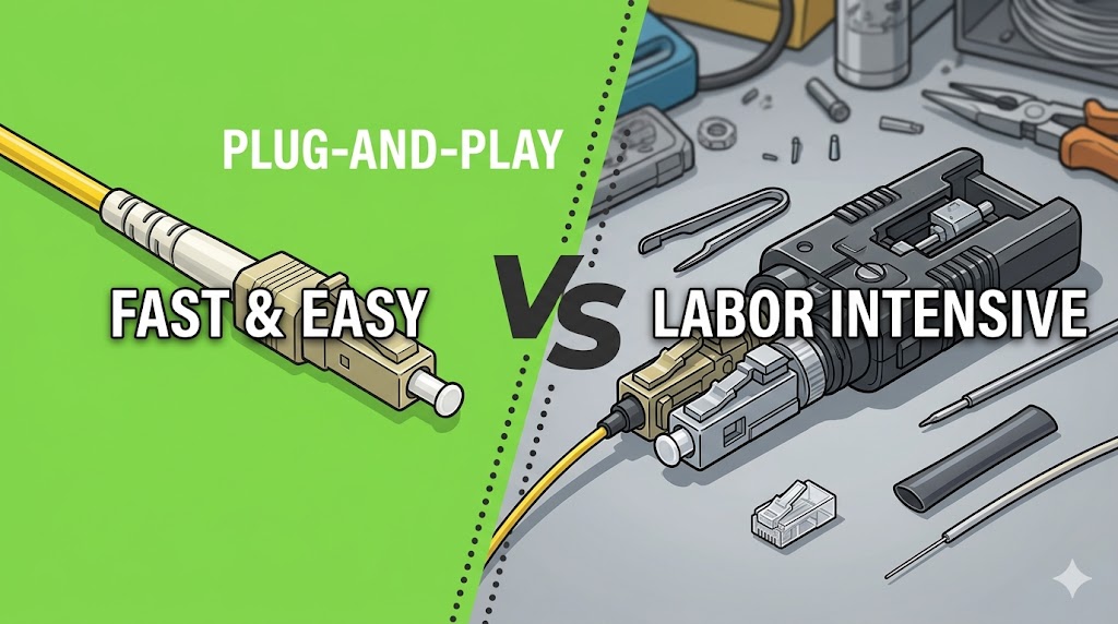 Pre-Connectorized Fiber vs. Traditional Field Termination: A Guide for the Modern Network