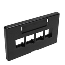 Leviton | 49910-HE4 | Black | Quickport | 4-Port | Cubicle | Data