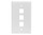 3 Port Keystone Plate (310-203) White