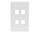 4 Port Keystone Plate (310-204) White