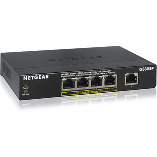 NETGEAR GS305P PoE+ EthernetSwitch Netgear GS305P - 5 Port PoE+ Switch | hc-baker