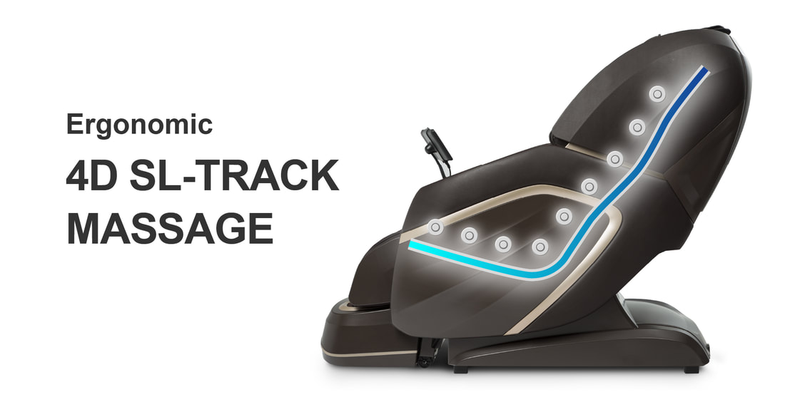 AmaMedic Hilux Massage Chair, Ergonomic 4D SL-Track Massage