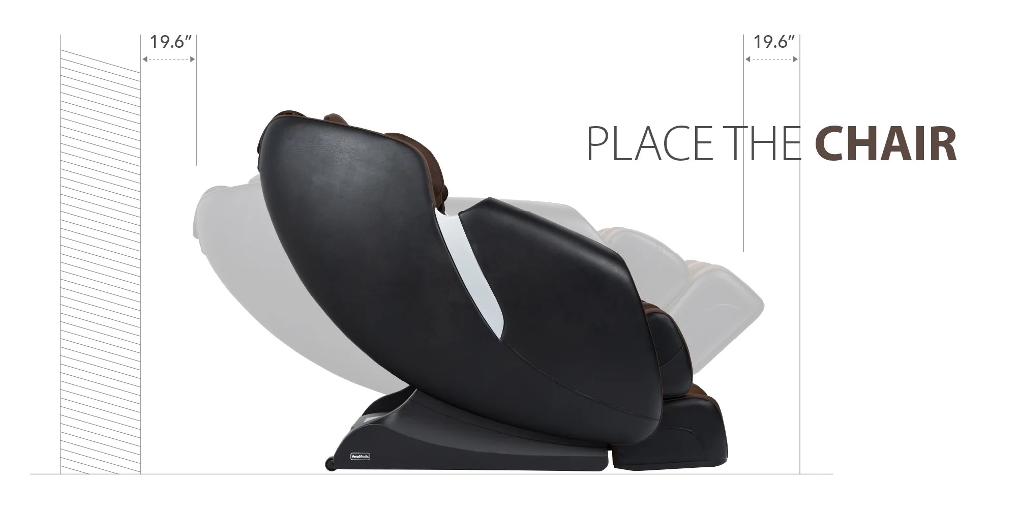 AmaMedic R7 Massage Chair, Space Saving Technology