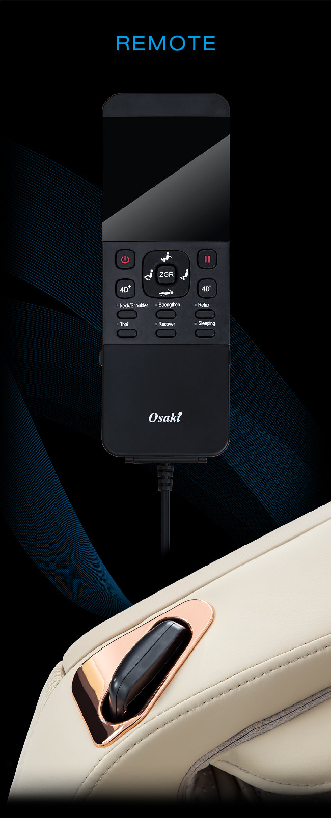Osaki OS-Pro Soho Massage Chair, Remote Control