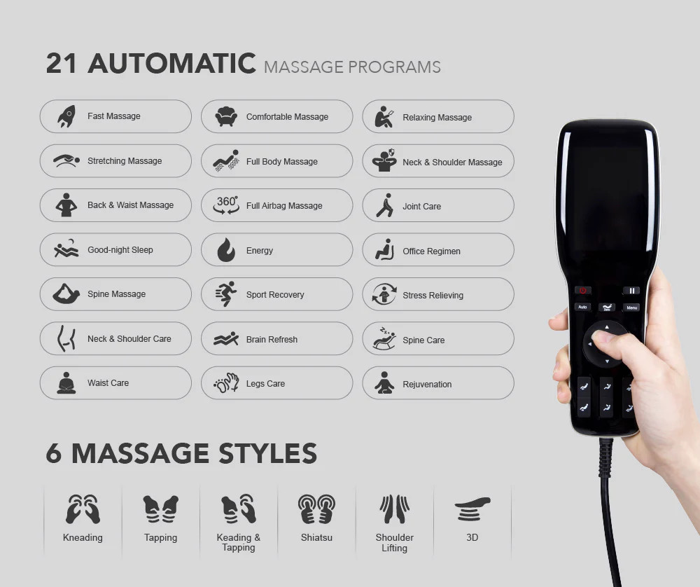 Otamic Signature Massage Chair, Automatic Massage Programs & Massage Styles