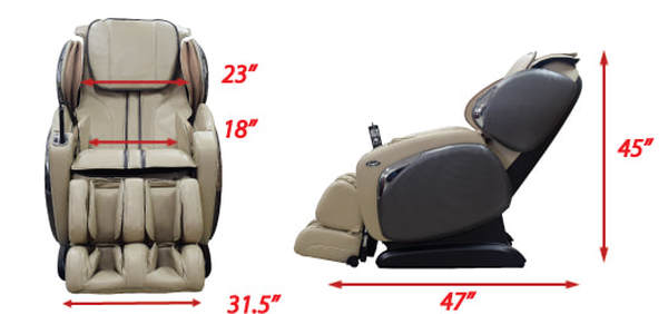 Osaki 4000CS Full Body Massage Chair, Dimensions