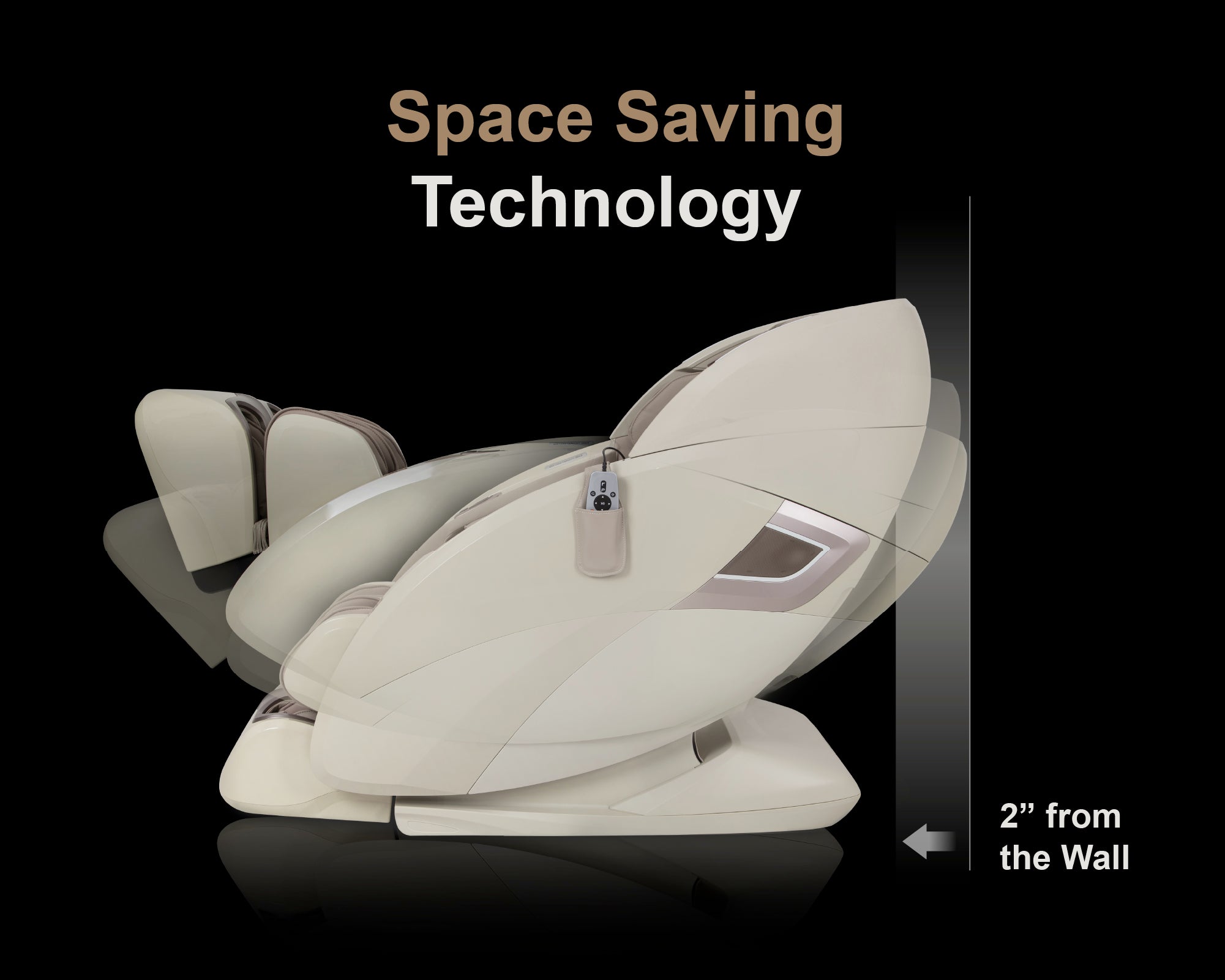 Osaki OS-Pro 3D Tecno Full Body Massage Chair, Space Saving Technology