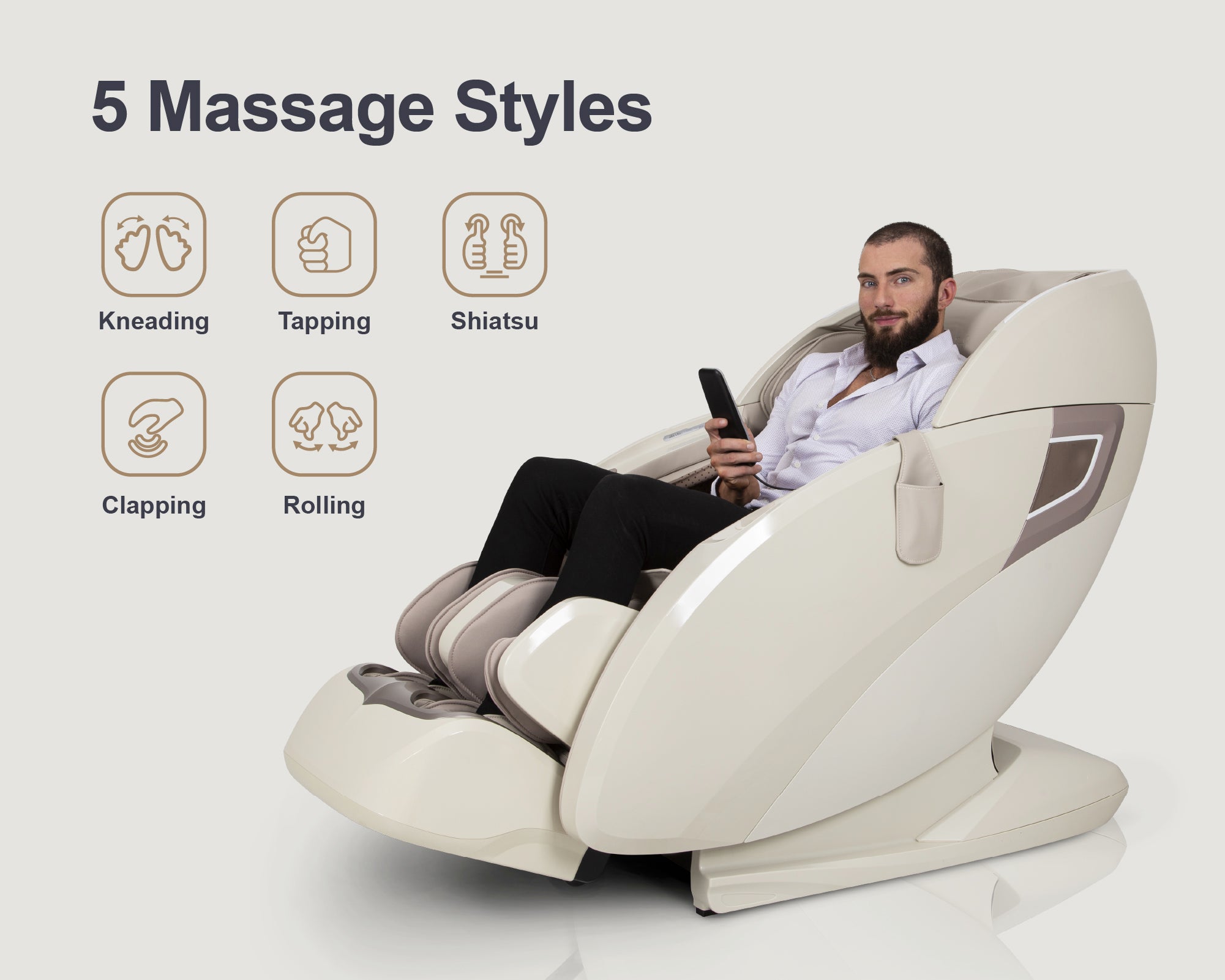 Osaki OS-Pro 3D Tecno Full Body Massage Chair, 5 Massage Styles