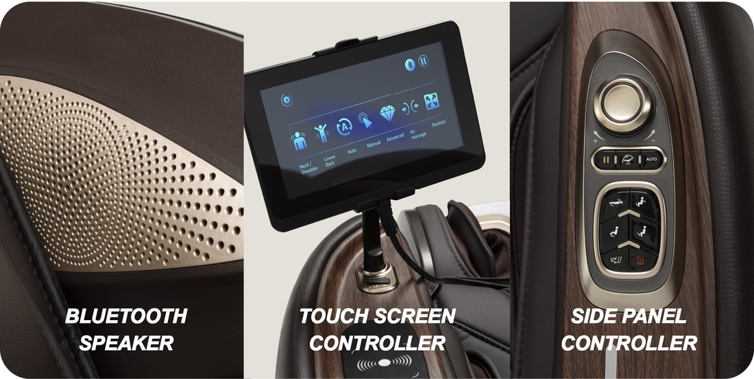 Osaki OS-Pro 4D Emperor Full Body Massage Chair, Bluetooth Speaker, Touchscreen and Side Panel Controller