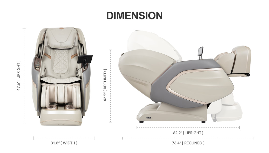 Osaki OS-Pro 4D Emperor Full Body Massage Chair, Dimensions