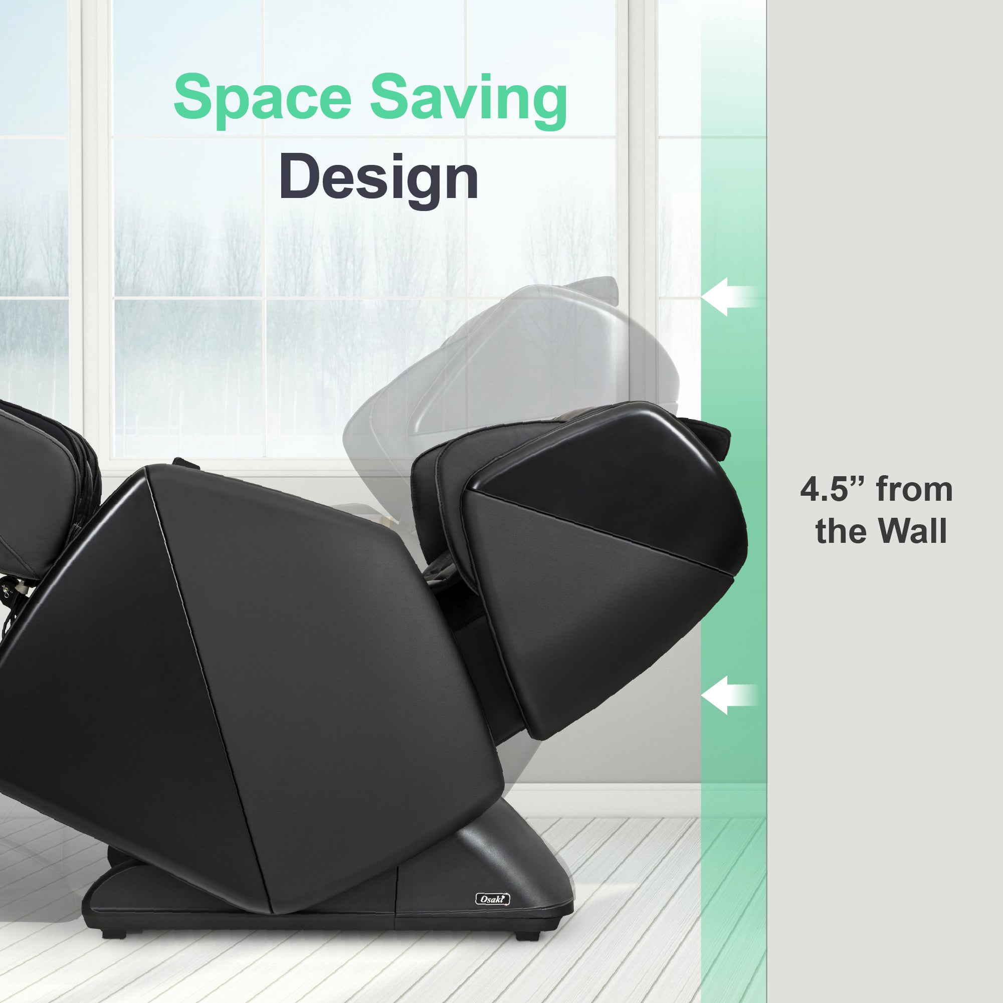 Osaki OS-Pro Soho II Full Body Massage Chair, ​Space Saving Technology