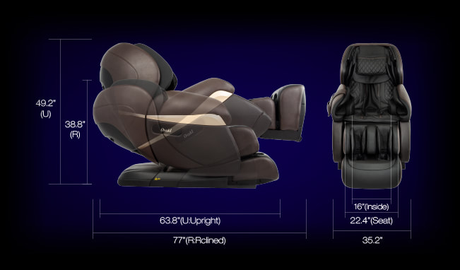 ​Osaki Pro OS-4D Paragon Full Body Massage Chair, Dimensions