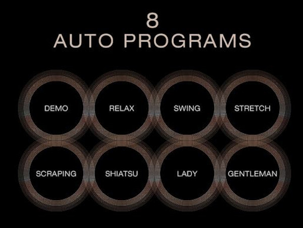 Osaki Pro Maestro, 8 Auto Programs