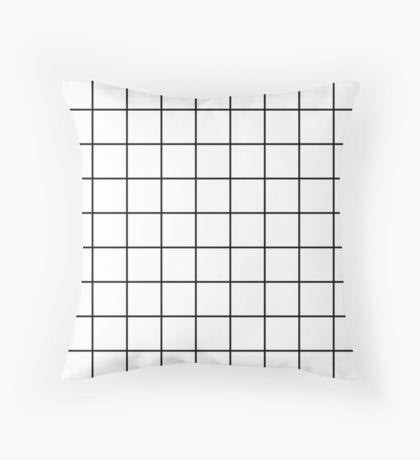 black and white grid pillow