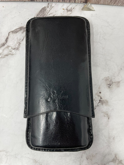  Brigham 3 Cigar Case Black Leather 