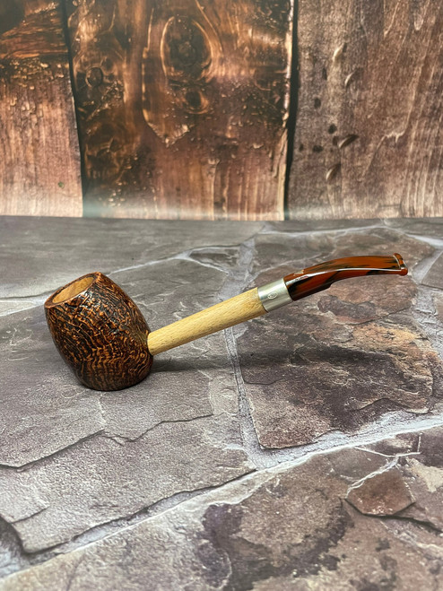 Luigi Viprati Handmade Sandblasted Sitter Briar Pipe