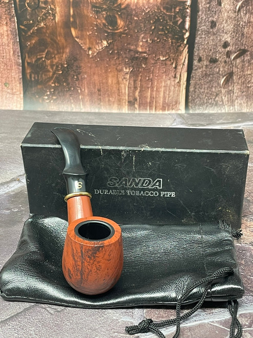 Sanda Durable Tobacco Pipe - Smooth Bent Billiard