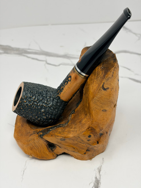 Velani Executive – Black Rusticated Estate Tobacco Pipe, Handmade in Italy