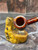 Pipe Palace Pipes Semi-Bent Billiard 2026 - Birdseye Flame Grain - Silver Band Smoking Pipe