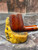 Pipe Palace Pipes Semi-Bent Billiard 2026 - Birdseye Flame Grain - Silver Band Smoking Pipe
