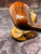 Vintage Caricchi CC Bent Dublin Smooth Tobacco Pipe | Handmade Italy Estate Pipe with Stunning Flame Grain & Black Stem