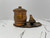Vintage Giegorin Solid Copper Tobacco Humidor Jar Set | Hammered Copper Pipe Rest, Tray & Spoon | Made in USA