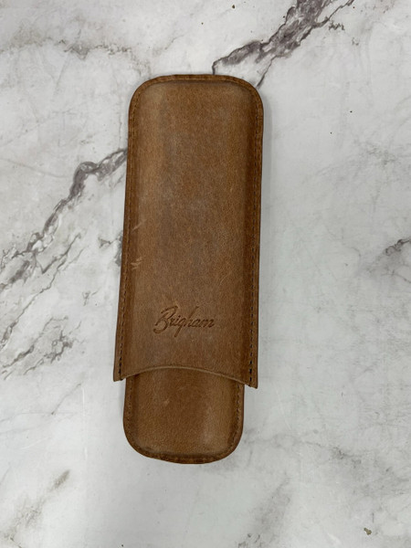Brigham 2 Cigar Case Brown Leather