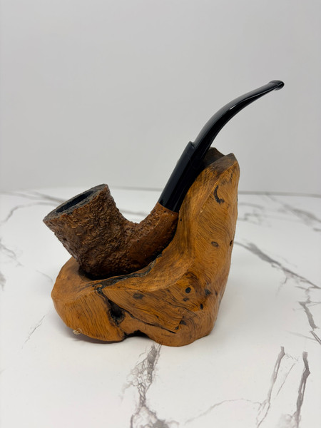 Caminetto Business KS 140 – Rusticated Bent Dublin Estate Tobacco Pipe, Handmade in Italy