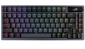 ASUS ROG AZOTH/NXRD (Red Switch) RGB Gunmetal Wireless Mechanical Keyboard, Gasket Mount Design, Tri-mode Connection, OLED Display