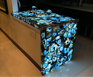 Miami Backlit Stone Agate Custom LED Panel Project