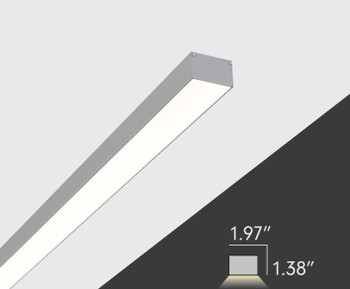 8ft Slim 2" Wide Surface Mounted Linear LED Fixture Bright 700 lumens/foot