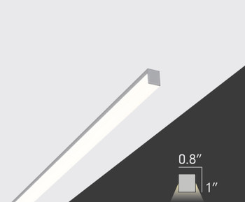 8ft | 0.8" x 1" Surface Mounted Linear LED Light Fixture