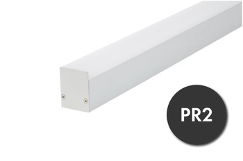 8ft aluminum profile PR2 by GlowbackLED with frosted diffusers, in a satin aluminum finish 8ft aluminum profile PR2 by GlowbackLED with frosted diffusers, in a satin aluminum finish