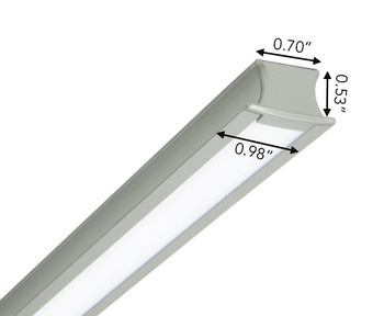 7ft-8ft | 1/2 Inch Recessed LED Bar "D" for Cabinets
