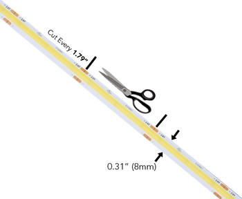 GlowbackLED Cut-Anywhere™ 24VDC Pro Medium-Output 24VCS06320COB Flexible COB LED Strip