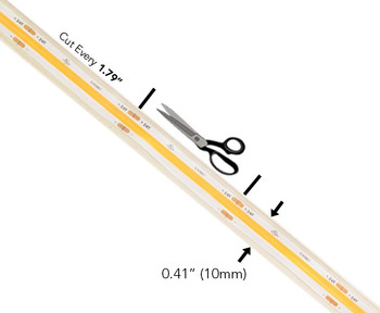 GlowbackLED Cut-Anywhere™ Waterproof 24VDC Pro Medium-Output 24VCS06320COB Flexible COB LED Strip