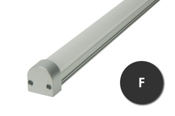 GlowbackLED 8ft 94 inches aluminum profile F, with a semicircular lens resembling neon  tube, in an aluminum satin finish GlowbackLED 8ft 94 inches aluminum profile F, with a semicircular lens resembling neon  tube, in an aluminum satin finish