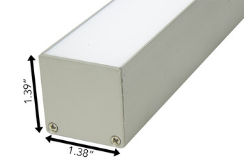 8 foot anodized aluminum extrusion 1.39 inches in height and 1.38 inches in width for high output LED lighting to accommodate two rows of LEDs 8 foot anodized aluminum extrusion 1.39 inches in height and 1.38 inches in width for high output LED lighting to accommodate two rows of LEDs