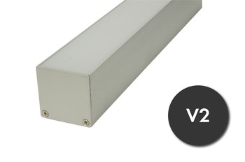 8 foot GlowbackLED Aluminum Profile V2 for high output LED Lighting for a suspended or surfaced mounted installation with frosted milky lens 8 foot GlowbackLED Aluminum Profile V2 for high output LED Lighting for a suspended or surfaced mounted installation with frosted milky lens
