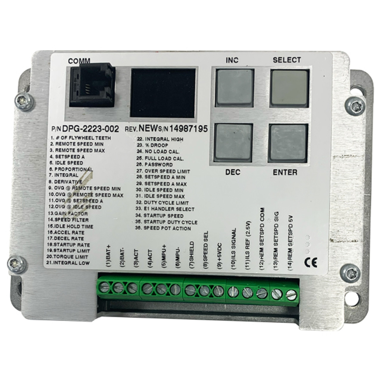 Woodward DPG-2223-002WM, Speed Controller, Pushbutton Setup